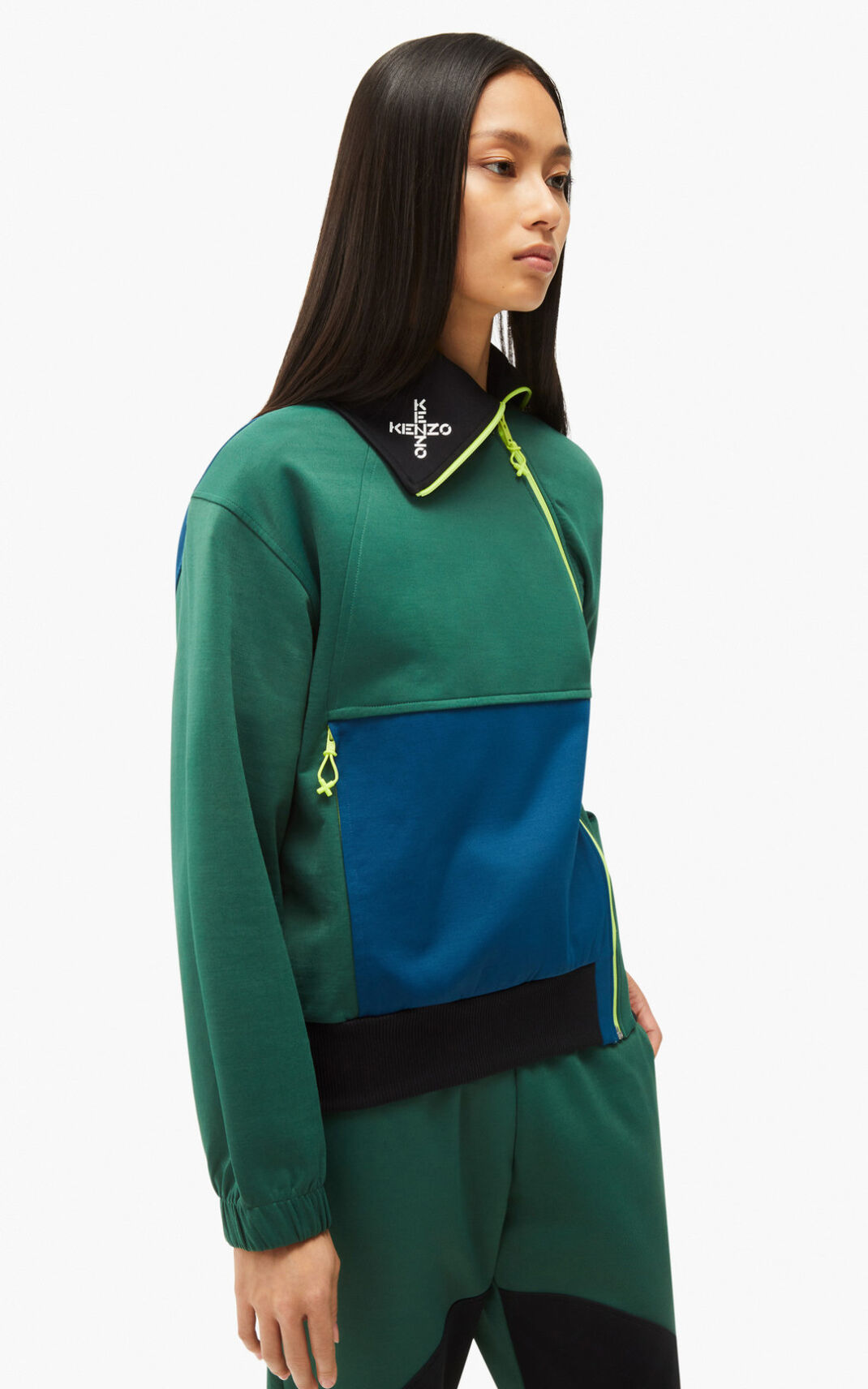 Kenzo Sport Zip Dukserice Ženske - Tamno Zelene - Hrvatska VXCNKH508